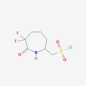 molecular formula C7H10ClF2NO3S B2444654 (6,6-Difluoro-7-oxoazepan-2-yl)methanesulfonyl chloride CAS No. 2225147-21-5