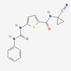 molecular formula C16H14N4O2S B2444678 N-(1-cyanocyclopropyl)-5-[(phenylcarbamoyl)amino]thiophene-2-carboxamide CAS No. 1384672-88-1