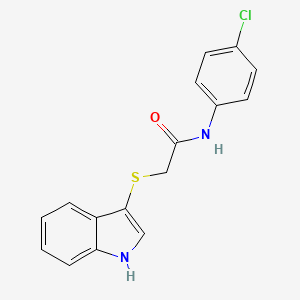 molecular formula C16H13ClN2OS B2444683 N-(4-chlorophenyl)-2-(1H-indol-3-ylsulfanyl)acetamide CAS No. 896676-74-7