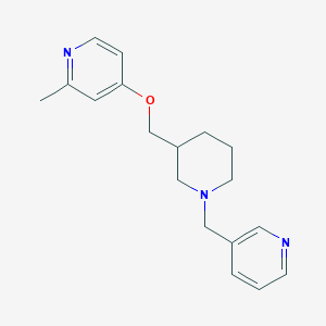 molecular formula C18H23N3O B2444724 2-Methyl-4-({1-[(pyridin-3-yl)methyl]piperidin-3-yl}methoxy)pyridine CAS No. 2380009-33-4