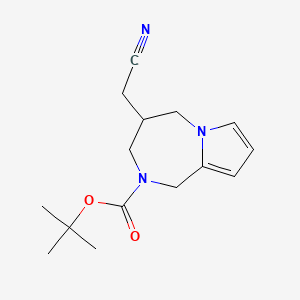 molecular formula C15H21N3O2 B2444741 Tert-Butyl 4-(Cyanomethyl)-4,5-Dihydro-1H-Pyrrolo[1,2-A][1,4]Diazepine-2(3H)-Carboxylate CAS No. 2177257-72-4
