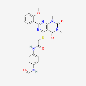 N-(4-acetamidophenyl)-2-((2-(2-methoxyphenyl)-6,8-dimethyl-5,7-dioxo-5,6,7,8-tetrahydropyrimido[4,5-d]pyrimidin-4-yl)thio)acetamide