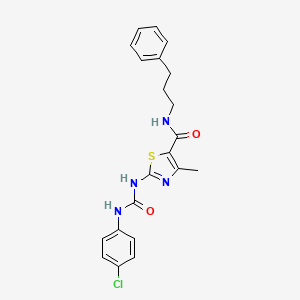 2-(3-(4-chlorophenyl)ureido)-4-methyl-N-(3-phenylpropyl)thiazole-5-carboxamide