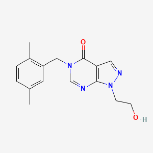 5-[(2,5-Dimethylphenyl)methyl]-1-(2-hydroxyethyl)pyrazolo[3,4-d]pyrimidin-4-one