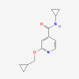 molecular formula C13H16N2O2 B2444757 N-cyclopropyl-2-(cyclopropylmethoxy)pyridine-4-carboxamide CAS No. 2034393-71-8