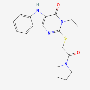 3-ethyl-2-(2-oxo-2-pyrrolidin-1-ylethyl)sulfanyl-5H-pyrimido[5,4-b]indol-4-one