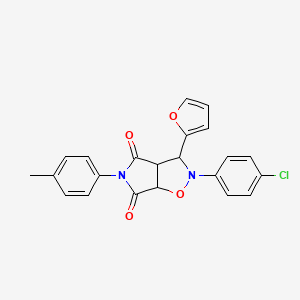 2-(4-chlorophenyl)-3-(furan-2-yl)-5-(p-tolyl)dihydro-2H-pyrrolo[3,4-d]isoxazole-4,6(5H,6aH)-dione