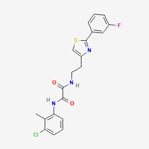 N1-(3-chloro-2-methylphenyl)-N2-(2-(2-(3-fluorophenyl)thiazol-4-yl)ethyl)oxalamide