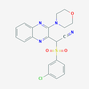 2-((3-Chlorophenyl)sulfonyl)-2-(3-morpholinoquinoxalin-2-yl)acetonitrile