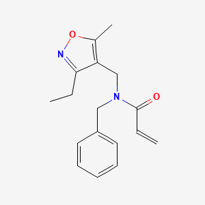 molecular formula C17H20N2O2 B2444783 N-Benzyl-N-[(3-ethyl-5-methyl-1,2-oxazol-4-yl)methyl]prop-2-enamide CAS No. 2411290-67-8