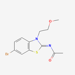 molecular formula C12H13BrN2O2S B2444787 N-[(2Z)-6-bromo-3-(2-methoxyethyl)-2,3-dihydro-1,3-benzothiazol-2-ylidene]acetamide CAS No. 864975-83-7