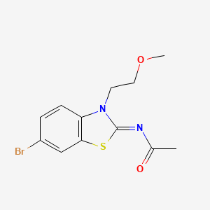 N-[6-bromo-3-(2-methoxyethyl)-1,3-benzothiazol-2-ylidene]acetamide