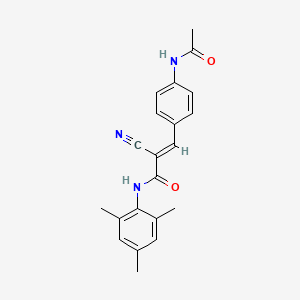 (E)-3-(4-acetamidophenyl)-2-cyano-N-(2,4,6-trimethylphenyl)prop-2-enamide