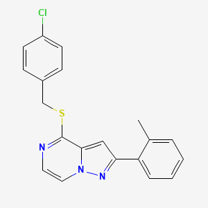 4-[(4-Chlorobenzyl)thio]-2-(2-methylphenyl)pyrazolo[1,5-a]pyrazine
