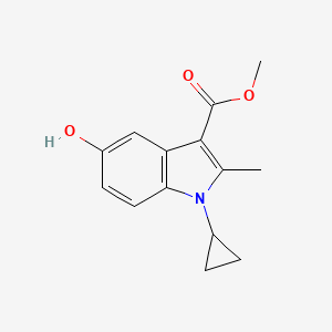molecular formula C14H15NO3 B2444818 methyl 1-cyclopropyl-5-hydroxy-2-methyl-1H-indole-3-carboxylate CAS No. 879362-72-8