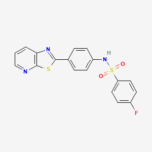 4-fluoro-N-(4-(thiazolo[5,4-b]pyridin-2-yl)phenyl)benzenesulfonamide