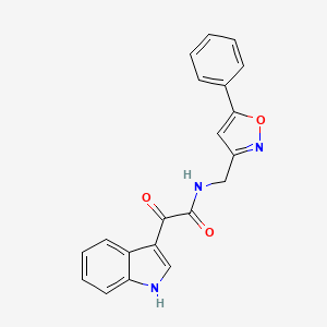 molecular formula C20H15N3O3 B2444823 2-(1H-indol-3-yl)-2-oxo-N-[(5-phenyl-1,2-oxazol-3-yl)methyl]acetamide CAS No. 946209-91-2