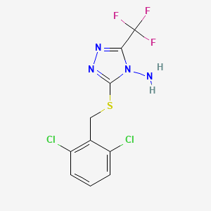 B2444826 3-[(2,6-Dichlorophenyl)methylsulfanyl]-5-(trifluoromethyl)-1,2,4-triazol-4-amine CAS No. 686280-44-4