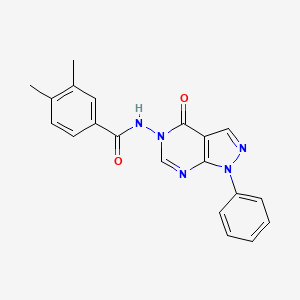 molecular formula C20H17N5O2 B2444830 3,4-dimethyl-N-(4-oxo-1-phenyl-1H-pyrazolo[3,4-d]pyrimidin-5(4H)-yl)benzamide CAS No. 899996-16-8