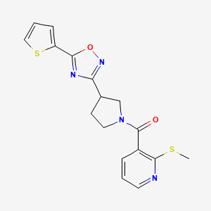 (2-(Methylthio)pyridin-3-yl)(3-(5-(thiophen-2-yl)-1,2,4-oxadiazol-3-yl)pyrrolidin-1-yl)methanone