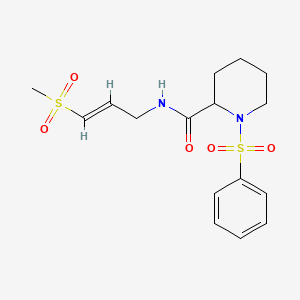 1-(benzenesulfonyl)-N-[(2E)-3-methanesulfonylprop-2-en-1-yl]piperidine-2-carboxamide