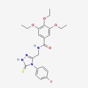 molecular formula C22H25FN4O4S B2444851 3,4,5-triethoxy-N-[[4-(4-fluorophenyl)-5-sulfanylidene-1H-1,2,4-triazol-3-yl]methyl]benzamide CAS No. 391887-75-5