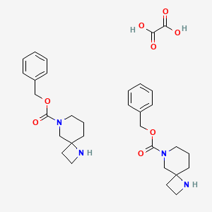 molecular formula C32H42N4O8 B2444856 Benzyl 1,6-diazaspiro[3.5]nonane-6-carboxylate hemioxalate CAS No. 1788054-73-8