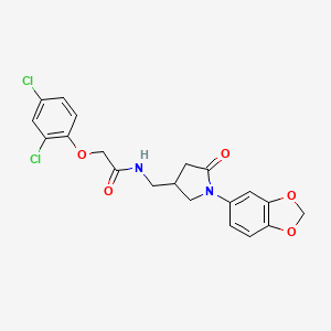 N-((1-(benzo[d][1,3]dioxol-5-yl)-5-oxopyrrolidin-3-yl)methyl)-2-(2,4-dichlorophenoxy)acetamide