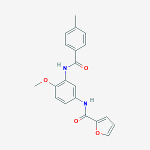 molecular formula C20H18N2O4 B244486 N-[4-METHOXY-3-(4-METHYLBENZAMIDO)PHENYL]FURAN-2-CARBOXAMIDE 