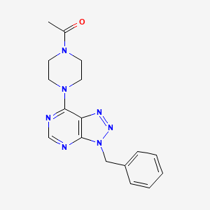 molecular formula C17H19N7O B2444865 1-[4-(3-Benzyltriazolo[4,5-d]pyrimidin-7-yl)piperazin-1-yl]ethanone CAS No. 842104-34-1