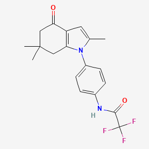molecular formula C19H19F3N2O2 B2444873 2,2,2-三氟-N-[4-(2,6,6-三甲基-4-氧代-5,7-二氢吲哚-1-基)苯基]乙酰胺 CAS No. 1022730-26-2