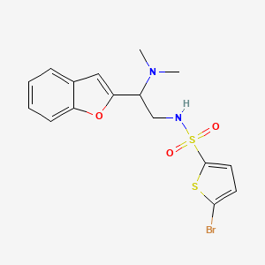 molecular formula C16H17BrN2O3S2 B2444874 N-[2-(1-benzofuran-2-yl)-2-(dimethylamino)ethyl]-5-bromothiophene-2-sulfonamide CAS No. 2034562-92-8