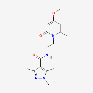 N-(2-(4-methoxy-6-methyl-2-oxopyridin-1(2H)-yl)ethyl)-1,3,5-trimethyl-1H-pyrazole-4-carboxamide