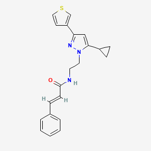 N-(2-(5-cyclopropyl-3-(thiophen-3-yl)-1H-pyrazol-1-yl)ethyl)cinnamamide