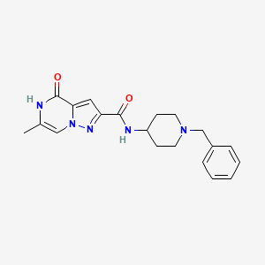 molecular formula C20H23N5O2 B2444882 N-(1-benzylpiperidin-4-yl)-6-methyl-4-oxo-4,5-dihydropyrazolo[1,5-a]pyrazine-2-carboxamide CAS No. 1798484-34-0