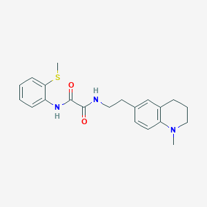 molecular formula C21H25N3O2S B2444886 N1-(2-(1-methyl-1,2,3,4-tetrahydroquinolin-6-yl)ethyl)-N2-(2-(methylthio)phenyl)oxalamide CAS No. 946209-31-0