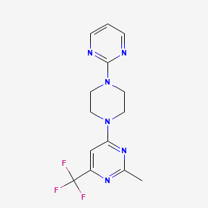 molecular formula C14H15F3N6 B2444901 2-Methyl-4-(4-(pyrimidin-2-yl)piperazin-1-yl)-6-(trifluoromethyl)pyrimidine CAS No. 2034516-66-8