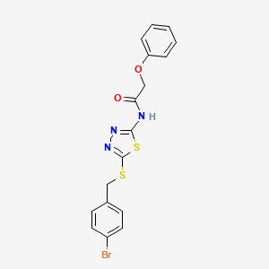 molecular formula C17H14BrN3O2S2 B2444903 N-(5-((4-bromobenzyl)thio)-1,3,4-thiadiazol-2-yl)-2-phenoxyacetamide CAS No. 392302-64-6