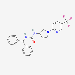 molecular formula C24H23F3N4O B2444905 1-Benzhydryl-3-(1-(5-(trifluoromethyl)pyridin-2-yl)pyrrolidin-3-yl)urea CAS No. 1797860-37-7