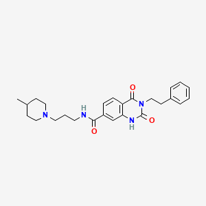 molecular formula C26H32N4O3 B2444906 N-(3-(4-甲基哌啶-1-基)丙基)-2,4-二氧代-3-苯乙基-1,2,3,4-四氢喹唑啉-7-甲酰胺 CAS No. 892283-72-6