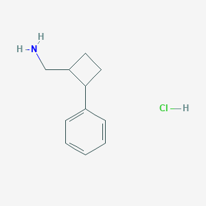 molecular formula C11H16ClN B2444907 (2-苯基环丁基)甲胺;盐酸盐 CAS No. 2377033-92-4
