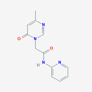 molecular formula C12H12N4O2 B2444909 2-(4-methyl-6-oxopyrimidin-1(6H)-yl)-N-(pyridin-2-yl)acetamide CAS No. 1203014-55-4