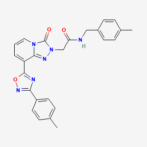 molecular formula C25H22N6O3 B2444912 N-(4-methylbenzyl)-2-{8-[3-(4-methylphenyl)-1,2,4-oxadiazol-5-yl]-3-oxo[1,2,4]triazolo[4,3-a]pyridin-2(3H)-yl}acetamide CAS No. 1260942-15-1