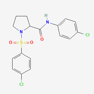 molecular formula C17H16Cl2N2O3S B2444916 N-(4-氯苯基)-1-(4-氯苯基)磺酰吡咯烷-2-甲酰胺 CAS No. 317377-78-9