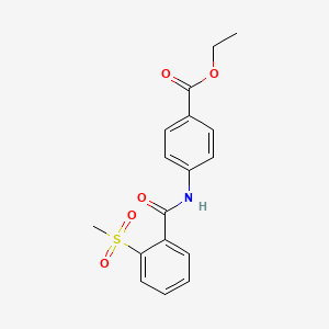 molecular formula C17H17NO5S B2444925 ethyl 4-(2-methanesulfonylbenzamido)benzoate CAS No. 896369-88-3