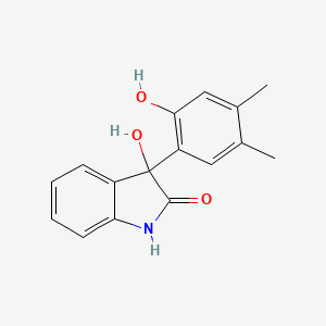 molecular formula C16H15NO3 B2444933 3-hydroxy-3-(2-hydroxy-4,5-dimethylphenyl)-1,3-dihydro-2H-indol-2-one CAS No. 866043-40-5