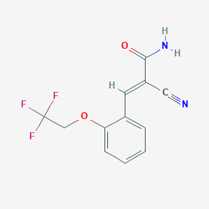 molecular formula C12H9F3N2O2 B2444934 (E)-2-Cyano-3-[2-(2,2,2-trifluoroethoxy)phenyl]prop-2-enamide CAS No. 1436373-28-2