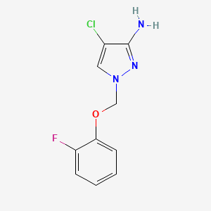 molecular formula C10H9ClFN3O B2444935 4-氯-1-[(2-氟苯氧)甲基]-1H-吡唑-3-胺 CAS No. 1006435-98-8