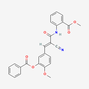 molecular formula C26H20N2O6 B2444937 methyl 2-{3-[3-(benzoyloxy)-4-methoxyphenyl]-2-cyanoprop-2-enamido}benzoate CAS No. 380477-12-3