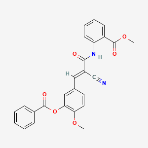 molecular formula C26H20N2O6 B2444937 methyl 2-[[(E)-3-(3-benzoyloxy-4-methoxyphenyl)-2-cyanoprop-2-enoyl]amino]benzoate CAS No. 380477-12-3